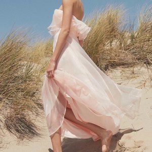Sweet Passion Light Pink Organza Maxi Dress